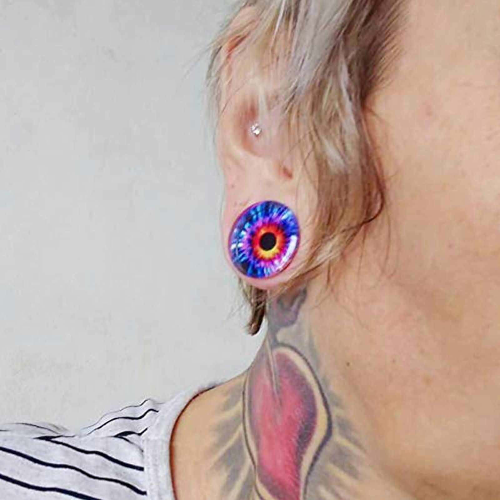 Daesar Plugs 6-20MM, Ohrringe Tunnel Acryl mit Gemustert Ohr Expander Set Piercing Tunnel Plug