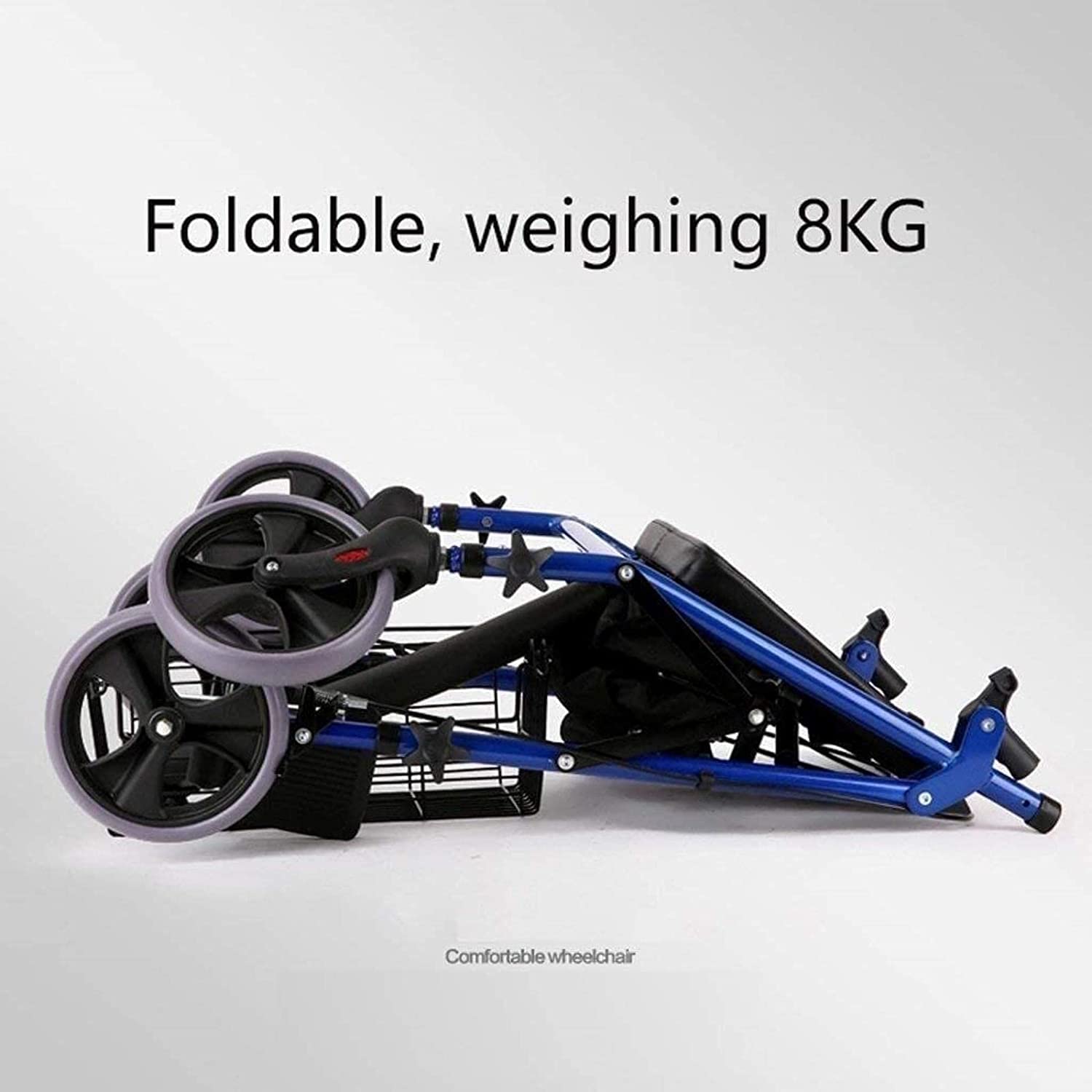 Rollator Walker Rama do chodzenia Standardowy chodzik Rollator Roller Walker dla osób starszych - aluminiowy składany chodzik, wózek z regulacją wysokości Comfortable anniversary