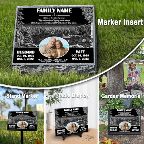 Image of ADFSTONE Memorial Stones & Plaques for Personalized Small Grave Stone, Remembrance Gifts, Custom Picture Grieving Plaque for Loved Ones Lost, Little Tombstones