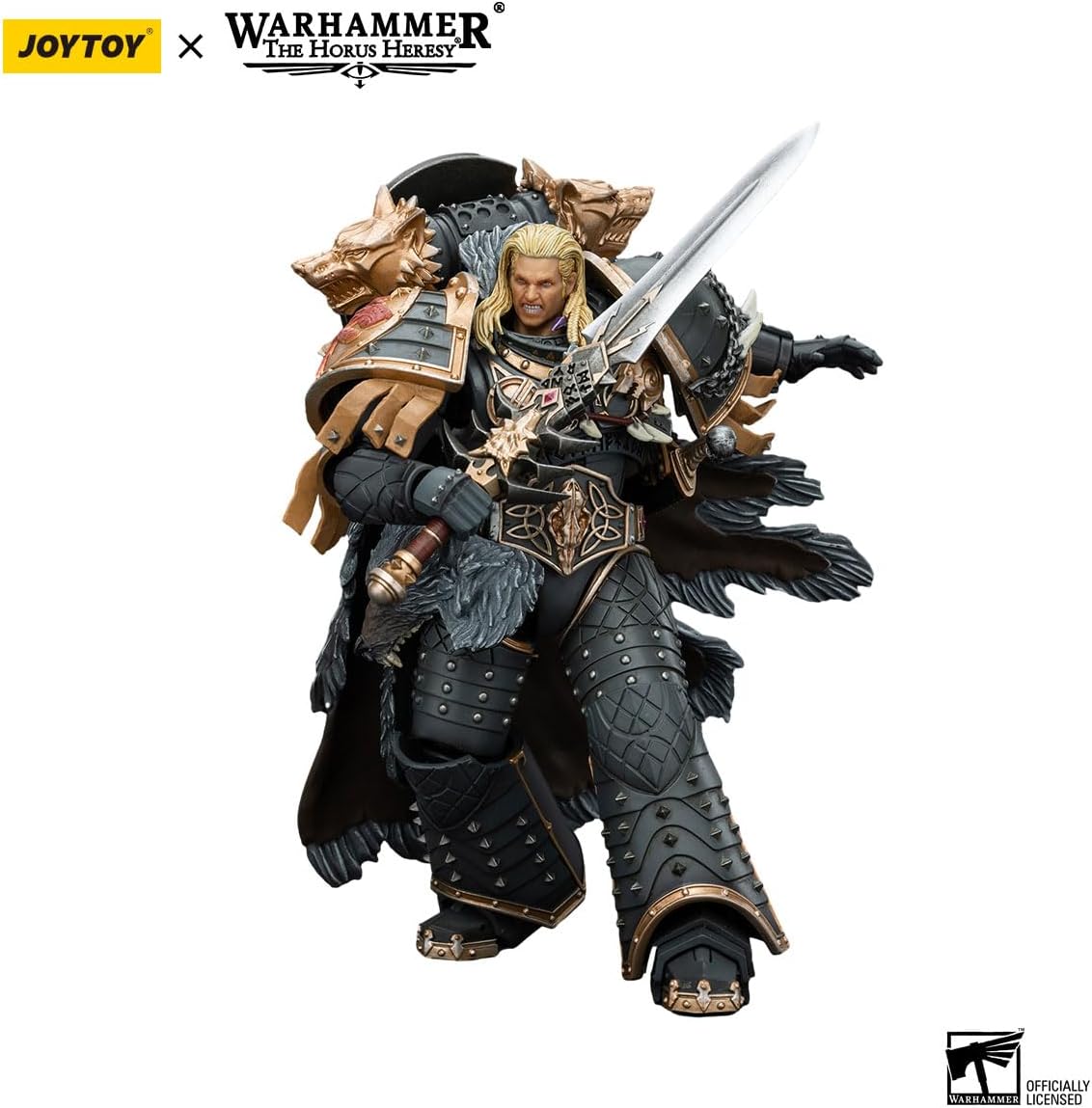 JOYTOY Action Figures Warhammer 40K 7.08inch Space Wolves Leman Russ Primarch of The VIth Legion 1/18 Movable Model Collectible Figurine Ages 15+ (Leman Russ)