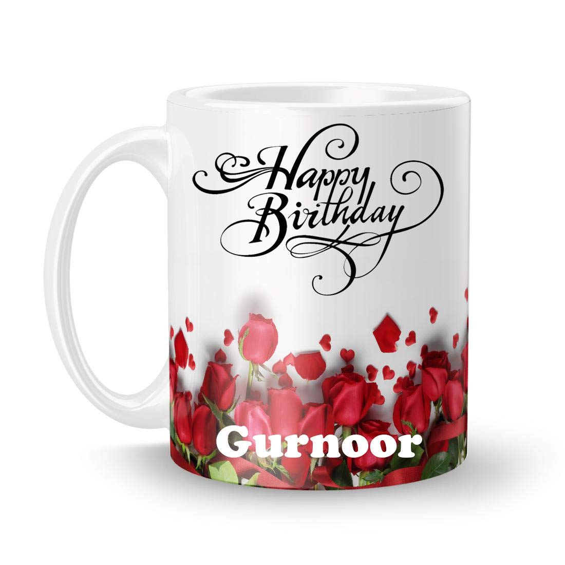 Happy Birthday Gurnoor Printed White Creamic Mug (350) ml