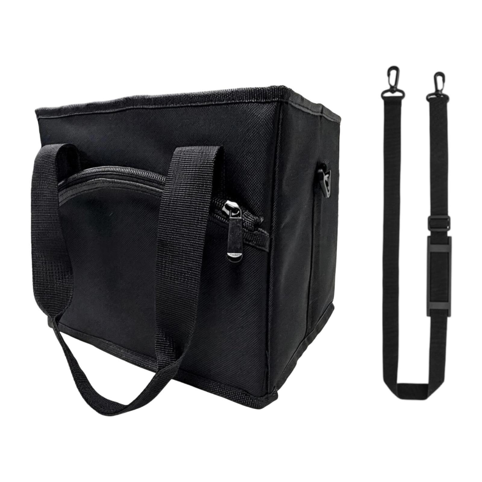 Amagogo Borsa Termica Isolante per Bevande con Portabottiglie, Idrorepellente, con Tasca Frontale E 4 Scomparti per Auto, Campeggio E Consegne, Nero