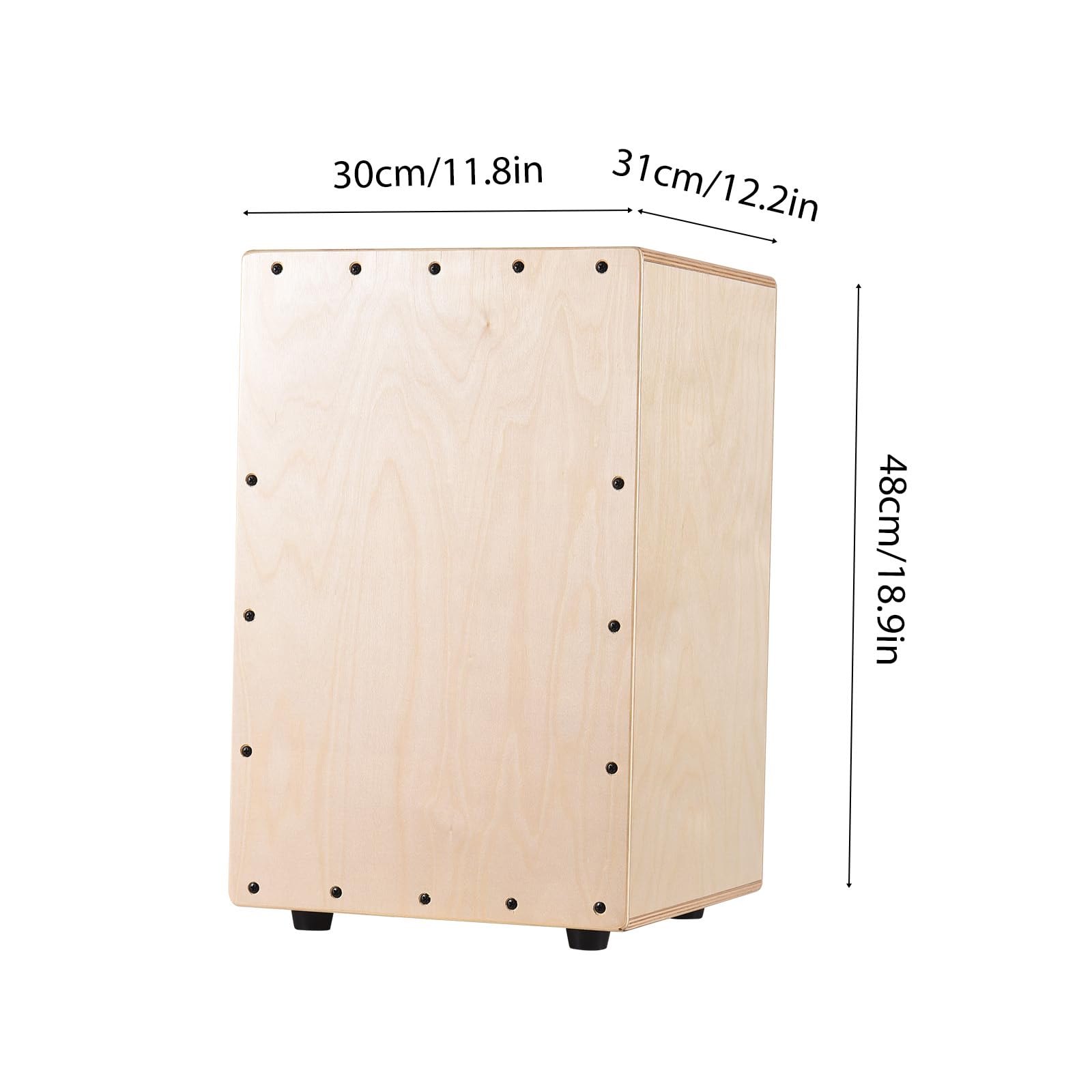 BĘBEN CAJON DREWNIANY INSTRUMENT PERKUSYJNY DREWNO BRZOZOWE GŁADKA BŁYSZCZĄCA POWIERZCHNIA ANTYPOŚLIZGOWA DLA POCZĄTKUJĄCYCH PODRÓŻY (Styl dla dorosłych)