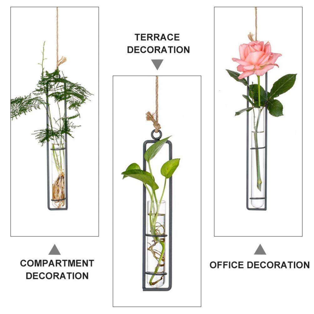 Provetta da appendere Fioriera in vetro Contenitore per terrario in vetro Vaso per fiori con gemme per la decorazione domestica Piante verdi Matrimonio 3 kit