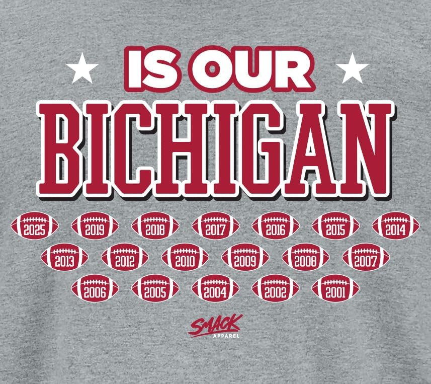 Smack Apparel Bichigan (Anti-Michigan) T-Shirt for Ohio State College Fans (SM-5XL) - Image 3