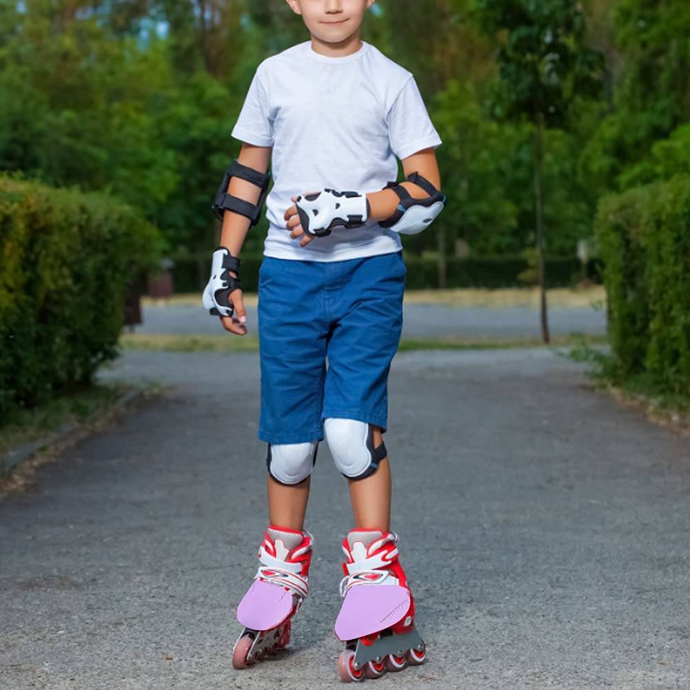 Set De Protection Pour Patins à Roulettes Fille (genou, Coude, Poignet) Bleu Ciel/Jaune Taille M