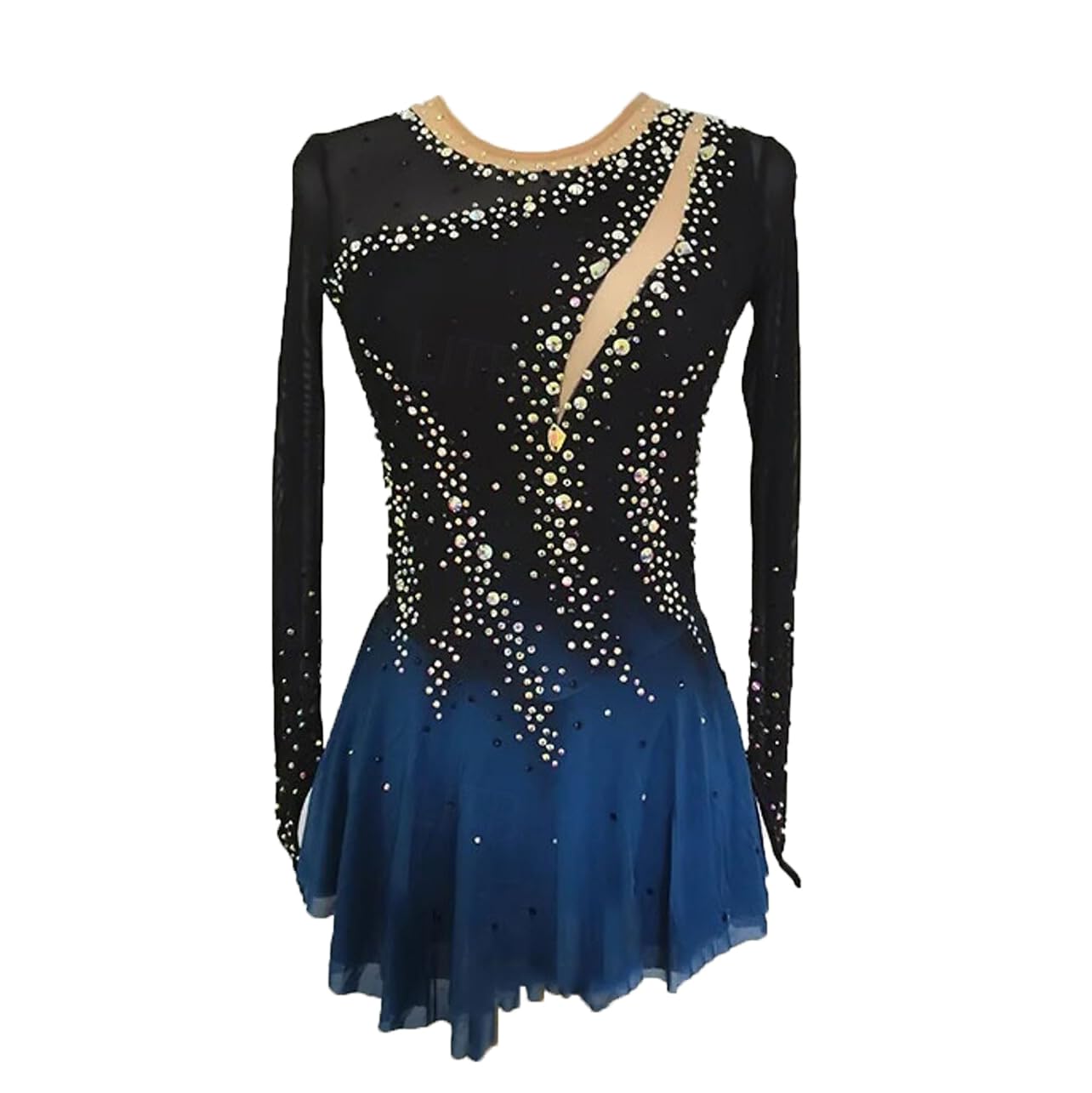 JRUIA Abito da Pattinaggio Artistico da Donna Abbigliamento da Pattinaggio Professionale su Ghiaccio da Bambina Body da Ginnastica Ritmica Abbigliamento da Balletto Sfumato Gonna A Rotelle