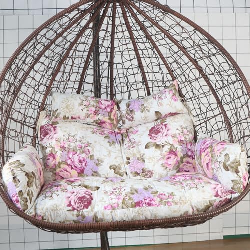 Coussin de luxe pour chaise œuf double en osier de patio rose violet