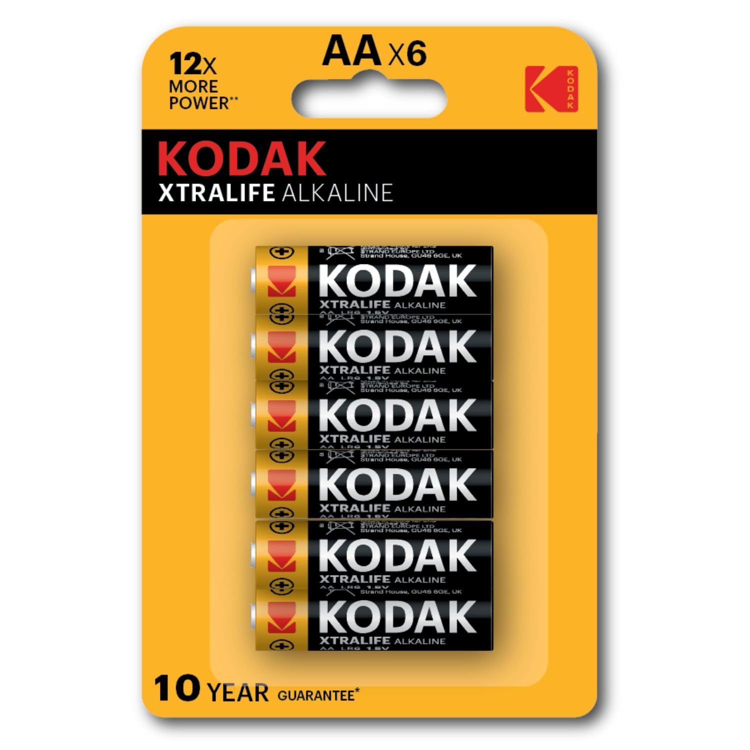 KODAK | AA Batteries | Double A | Disposable Household Alkaline | 1.5V | 6 Pack