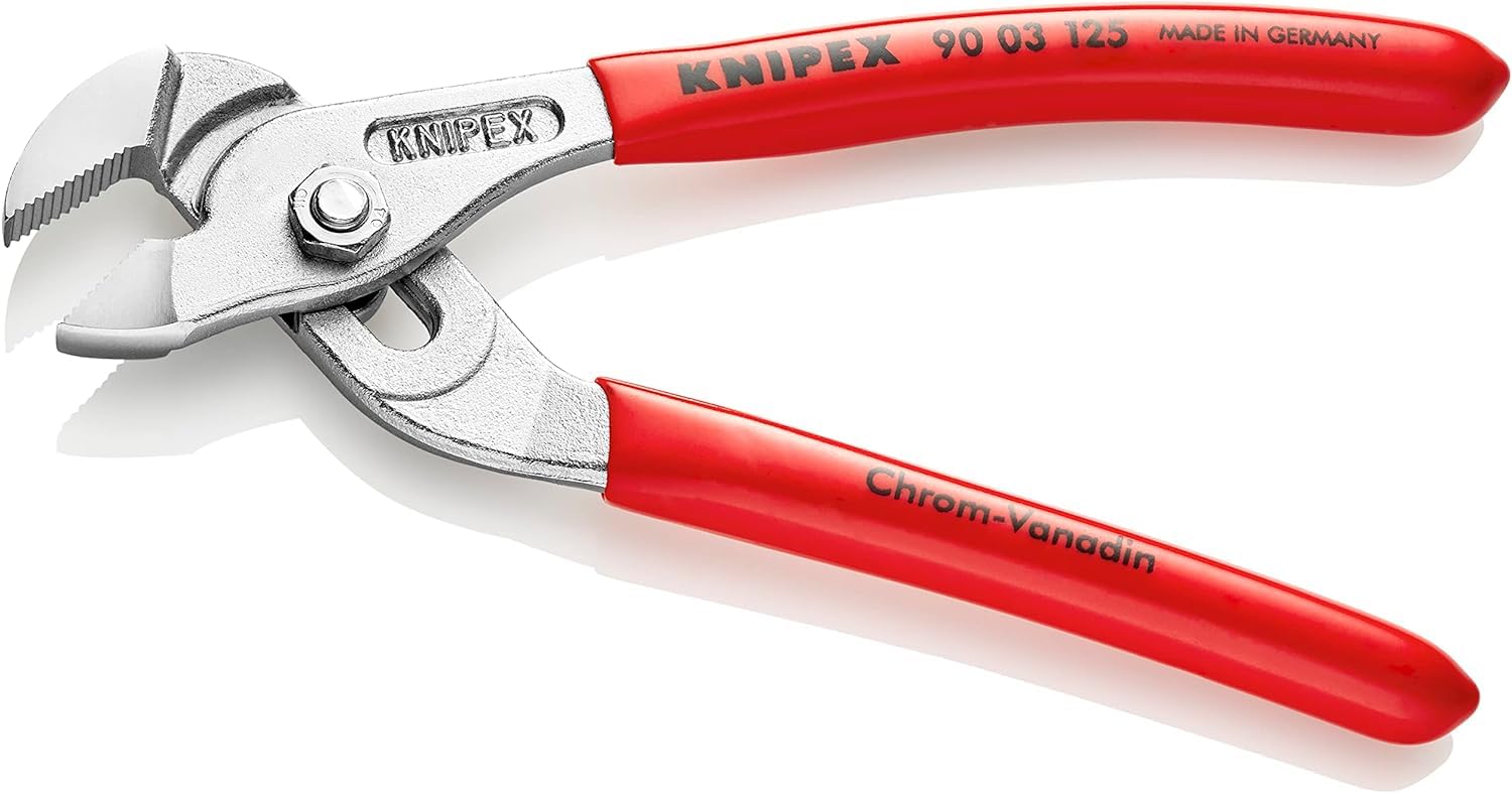 Knipex Pince multiprise miniature à crémaillère chromée, gainées en plastique 125 mm 90 03 125