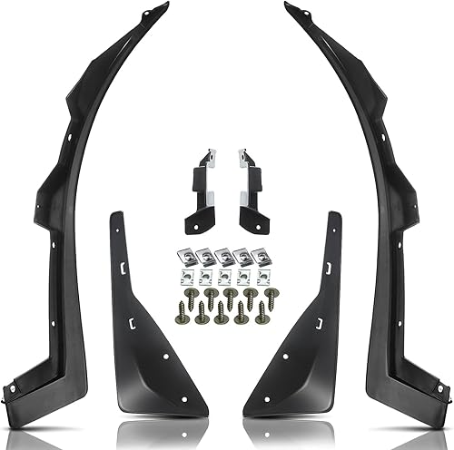 YHTAUTO Juego de 4 protectores contra salpicaduras para Chevrolet Camaro 2014-2015 Coupé Convertible, sin efectos de tierra, delantero y trasero