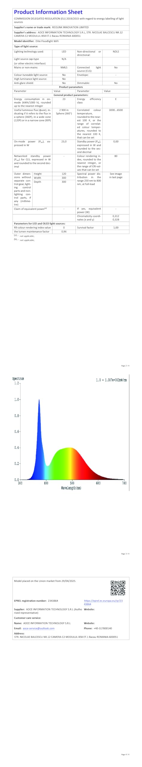 Kamera zewnętrzna Reolink 4K Wi-Fi 6 z reflektorem 3000 lumenów, przewodowa kamera Wi-Fi z widokiem 180°, ściemniane światło (3000K~6000K), inteligentne wykrywanie, Elite Floodlight WiFi