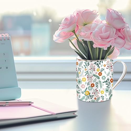 Vista 44 de WAVEYU Taza de cerámica para mujeres y mamá, bonita taza de café y agua para el día de la madre de parte de hija e hijo para oficina en casa, taza