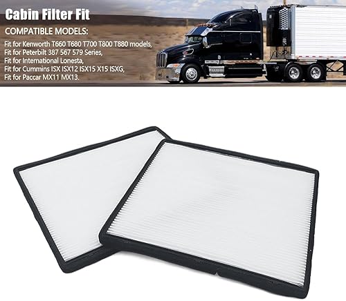 Miniatura 2 de Filtro de aire de cabina compatible con Kenworth T660 T680 T880 Peterbilt 567 579 Filtro de aire para camiones internacionales reemplazar X1987001