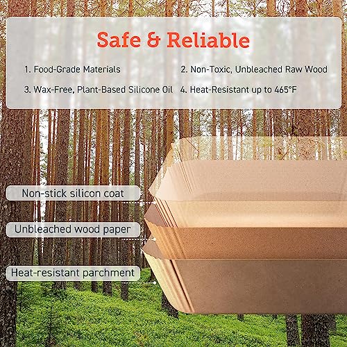 COSORI Air Fryer Liners, 100 PCS Square Disposable Paper Liners, Non-Stick Silicone Oil Coating, Little to No Cleaning, 7.9