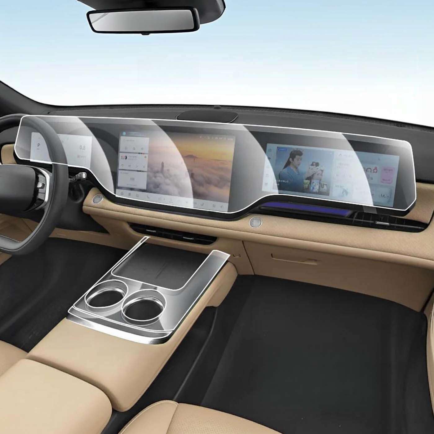 Car Interior Center, for CS75 Plus 2026 Console Media Dashboard Navigation TPU Protector Film Anti-Scratch