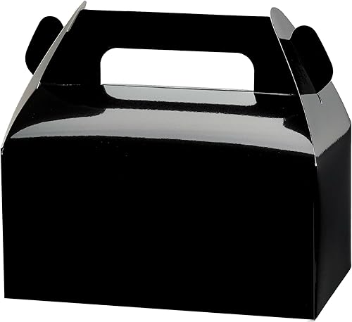 UnicoPak Paquete de 30 cajas de regalo negras a dos aguas, cajas de regalo para niños, para aperitivos, dulces, juguetes, fiesta de cumpleaños,