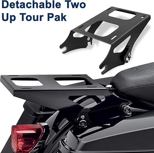Miniatura 7 de Soporte de paquete turístico, portaequipajes desmontable para Harley Tour Pak, compatible con Harley Davidson Touring Street GlideElectra GlideRoad