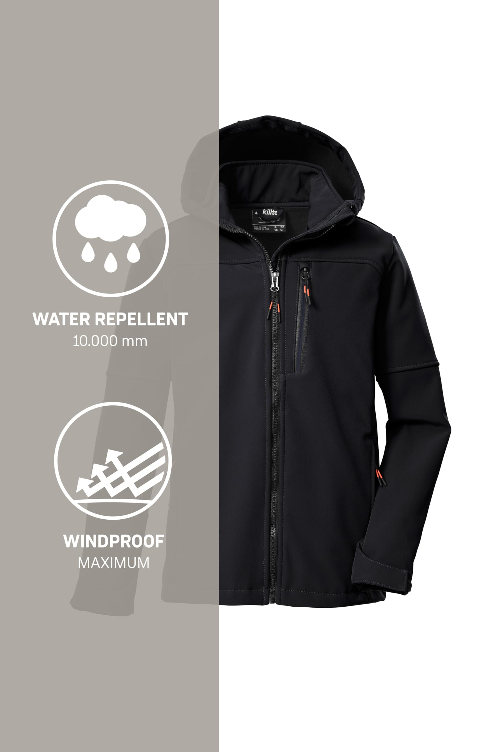 Killtec Kow 226 Bys Sftshll Jckt Veste softshell avec capuche Garçon