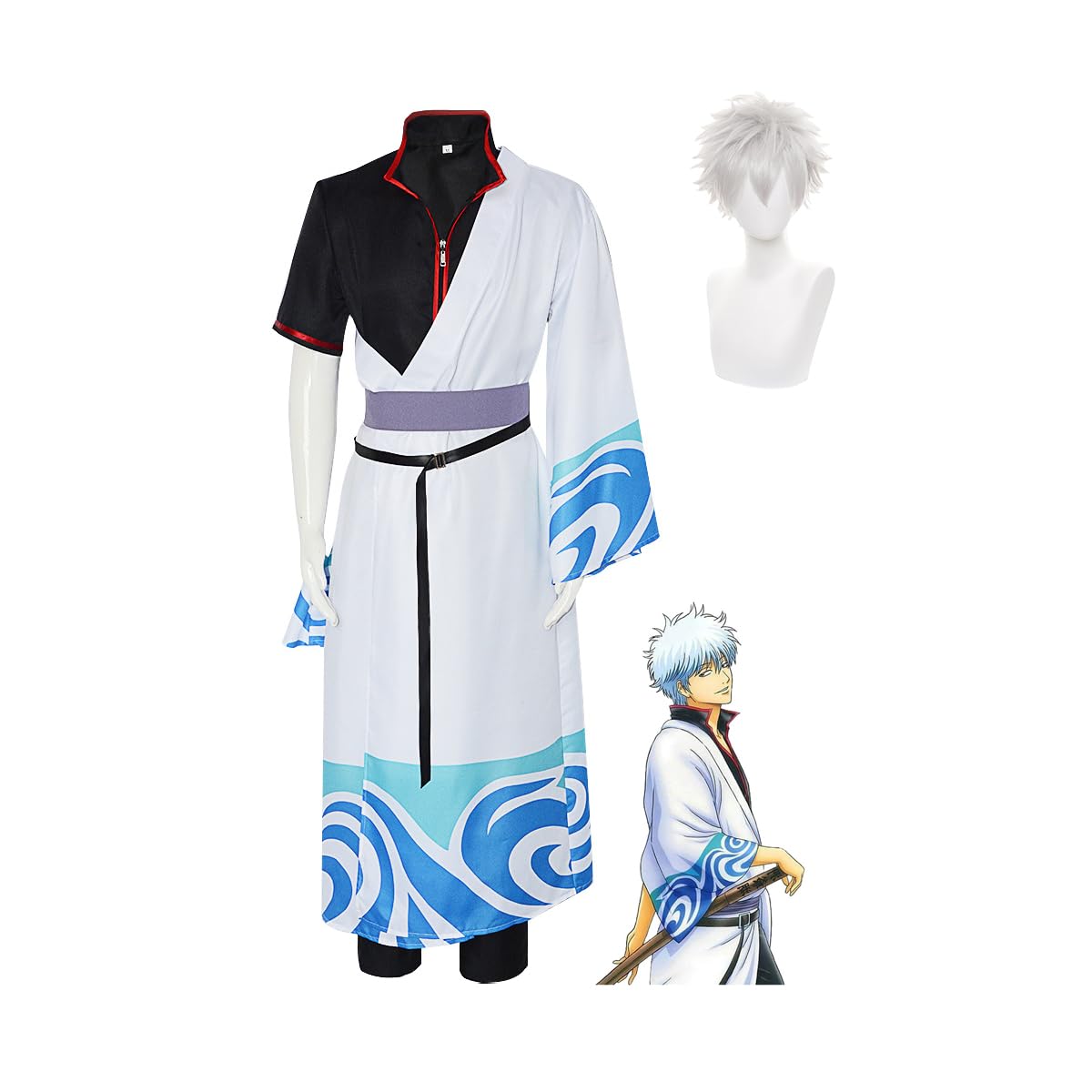 Amazon.co.jp: コスプレ 銀魂 坂田銀時 コスプレ衣装 コスチューム