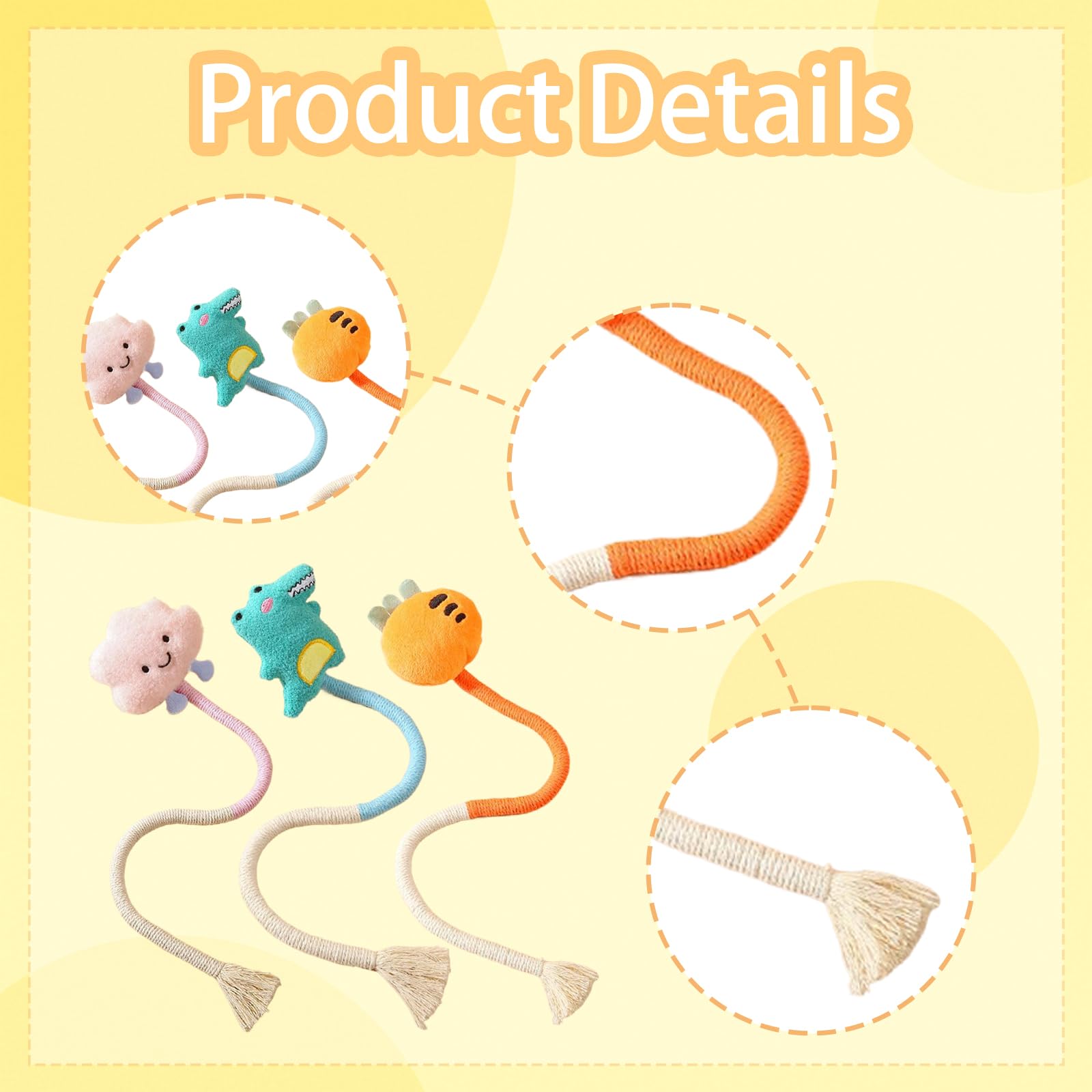 AYNKH 3 Pcs Cat Toys,Cat Chew Toy, Interactive Toys for Indoor Cats Catnip Toys for Bored Indoor Cats Safe Teeth Cleaning Chews - Image 3