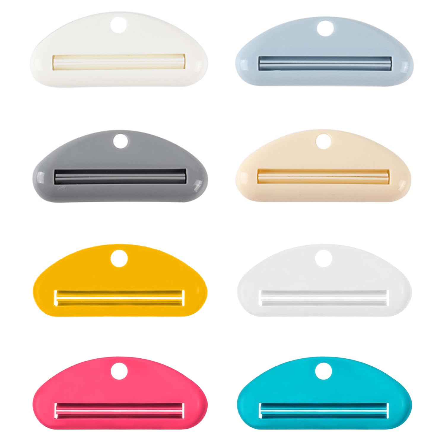 Rnfksu Beige 8 Creative Toothpaste Squeezers, Simple Cream Squeezers, Manual Plastic Squeezers, Tube-Mounted Toothpaste Squeezers.