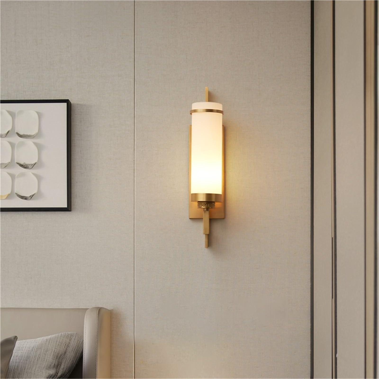 Lampa ścienna Miedziane kinkiety Szklany abażur Lampka nocna do salonu(Gold)