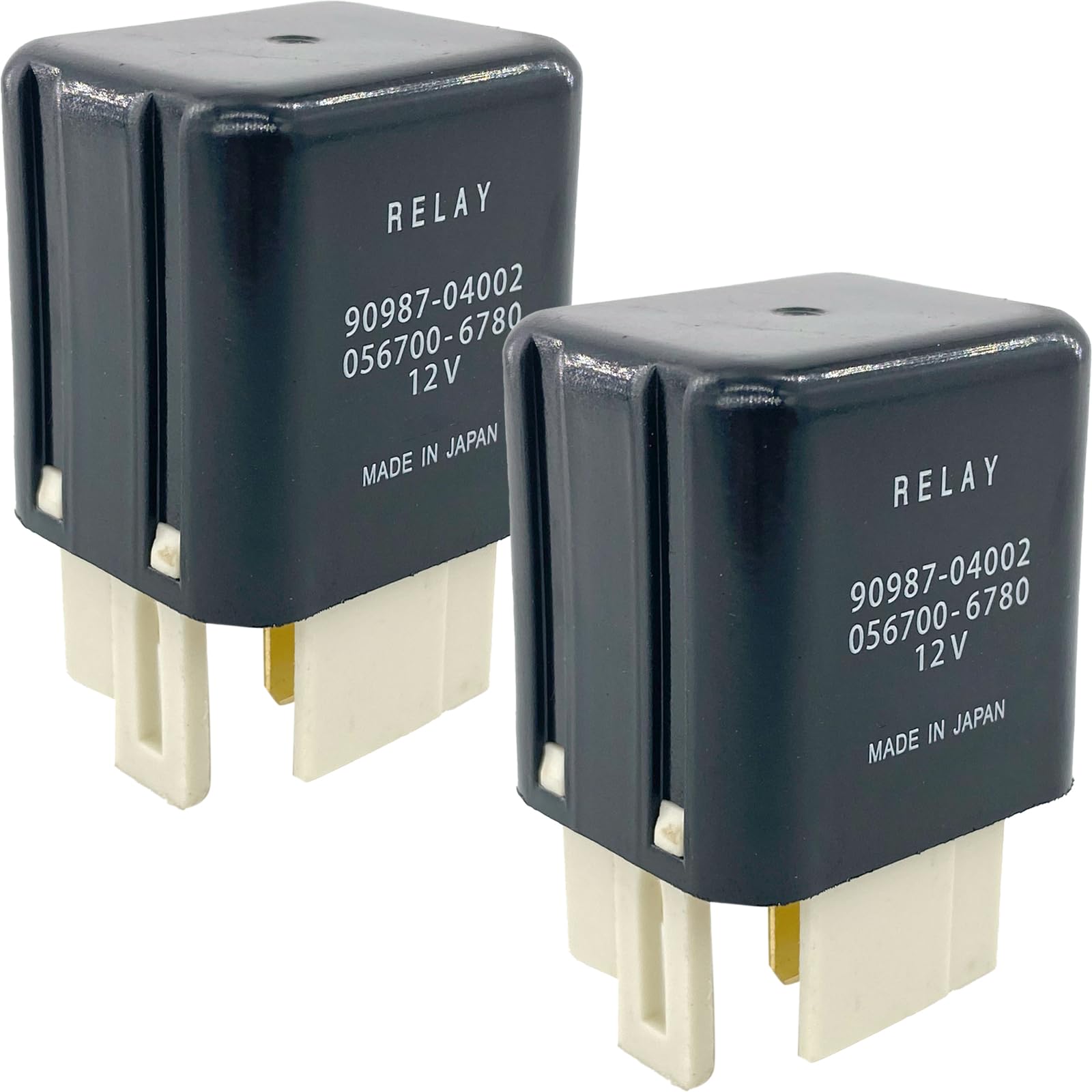 2-Pack 90987-04002 & 056700-6780 Relays - 12VDC 30A SPST Automotive Relays - Compatible with Toyota/Lexus Vehicles (Fits Camry, RAV4, Highlander) -