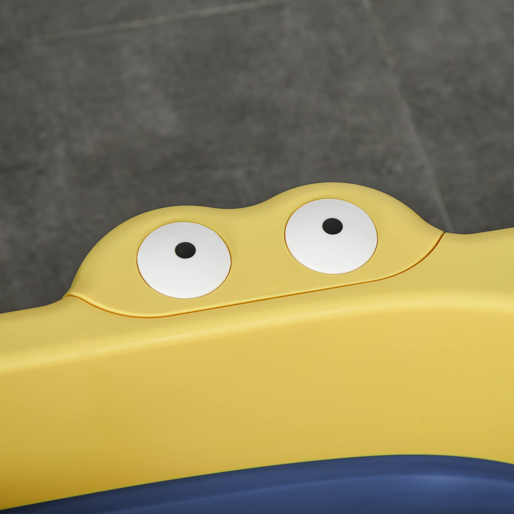 HOMCOM Bañera Plegable para Bebé de Recién Nacidos hasta 6 Años Bañera Portátil para Niños con Patas Antideslizantes 105L Amarillo y Azul
