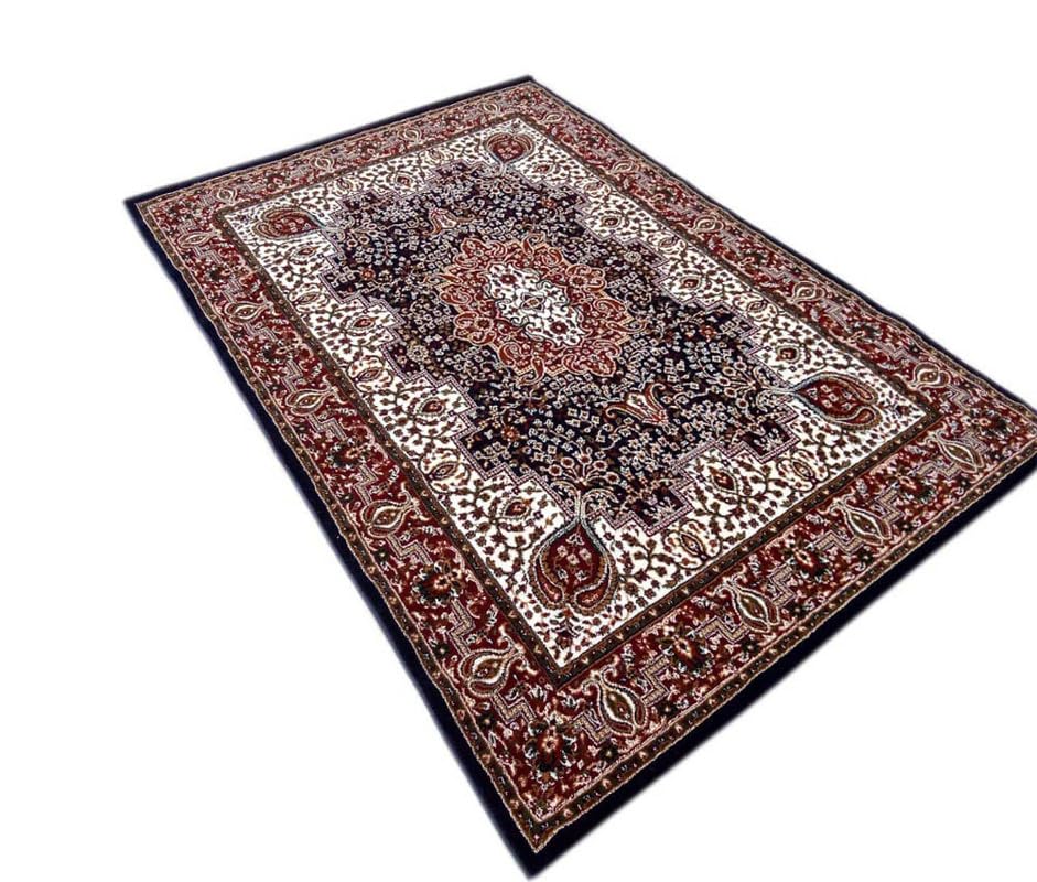 Image of Beautiful Home Decor 2x6 Feet Kashmiri Design Soft Thick Silk Carpet for Living Room (Blue, 60 x 180 Cm)