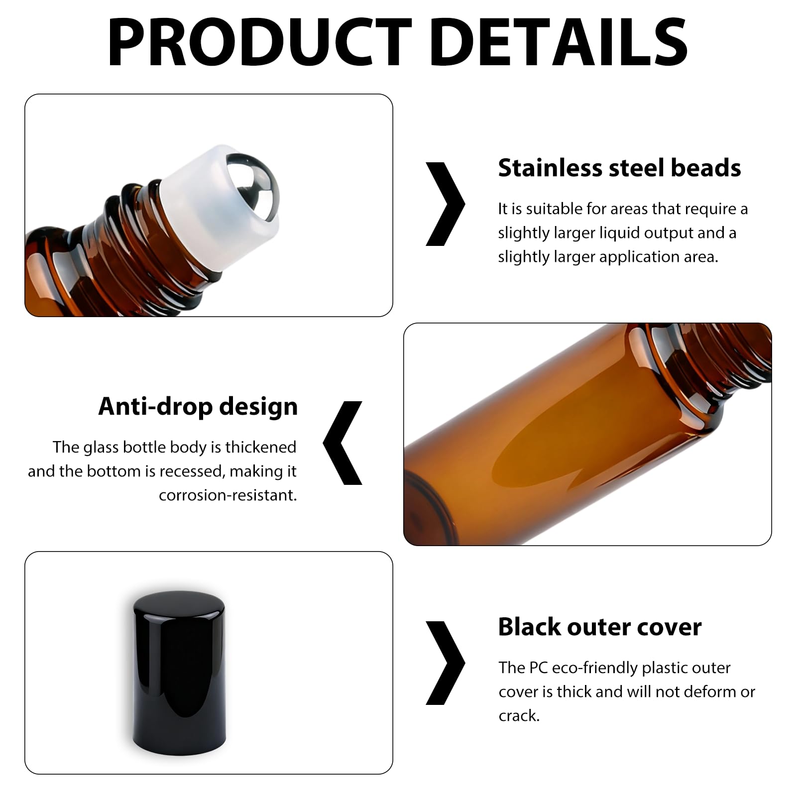 Lot de 24 bouteilles en verre marron de 5 ml, avec rouleaux, décapsuleurs, compte-gouttes, autocollants, décapsuleurs, idéal pour les huiles essentielles