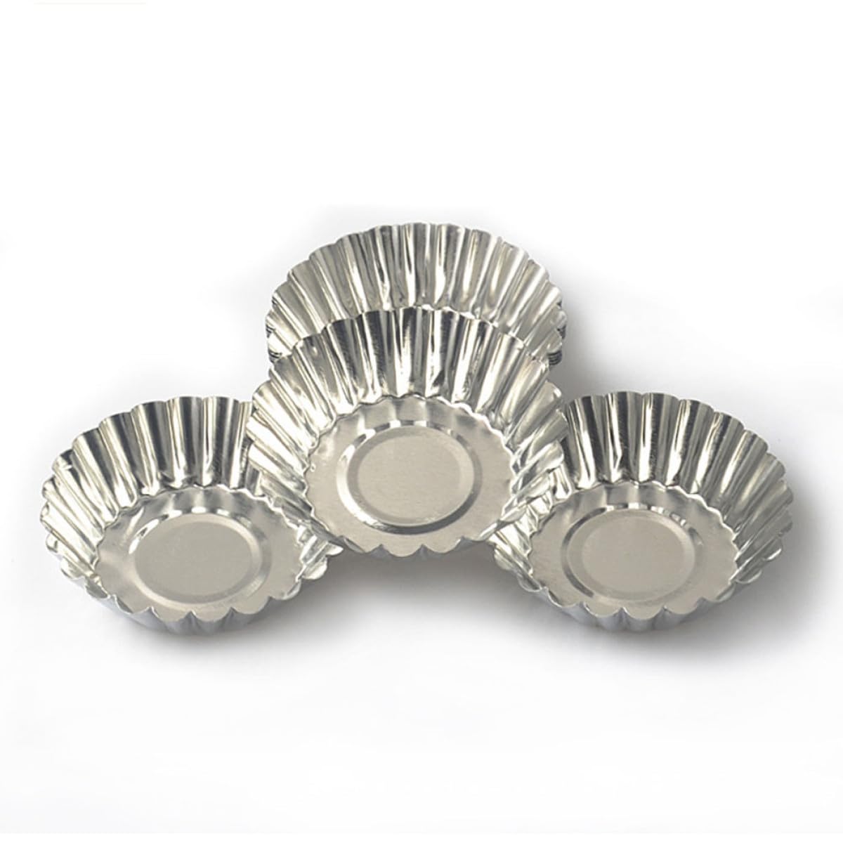Moules à Tartelettes aux Œufs 100 Pièces en Fer-blanc Argentés