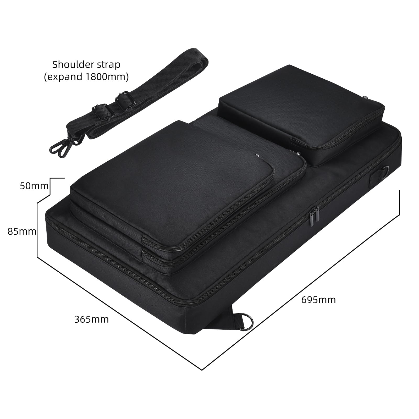 Consolle per DJ Borsa Custodie per Pioneer DJ DDJ-FLX6/DDJ SX SX2 SX3,Custodia da Viaggio Portatile di Ricambio con Tracolla e Trasporto,Borse per Cuffie,Tablet,Cavo,Caricabatterie (Nero)