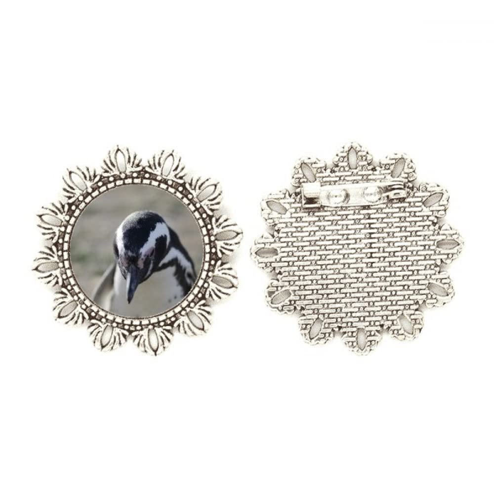 Broche de plata con diseño de pingüinos medium para abrigos y solapas 4