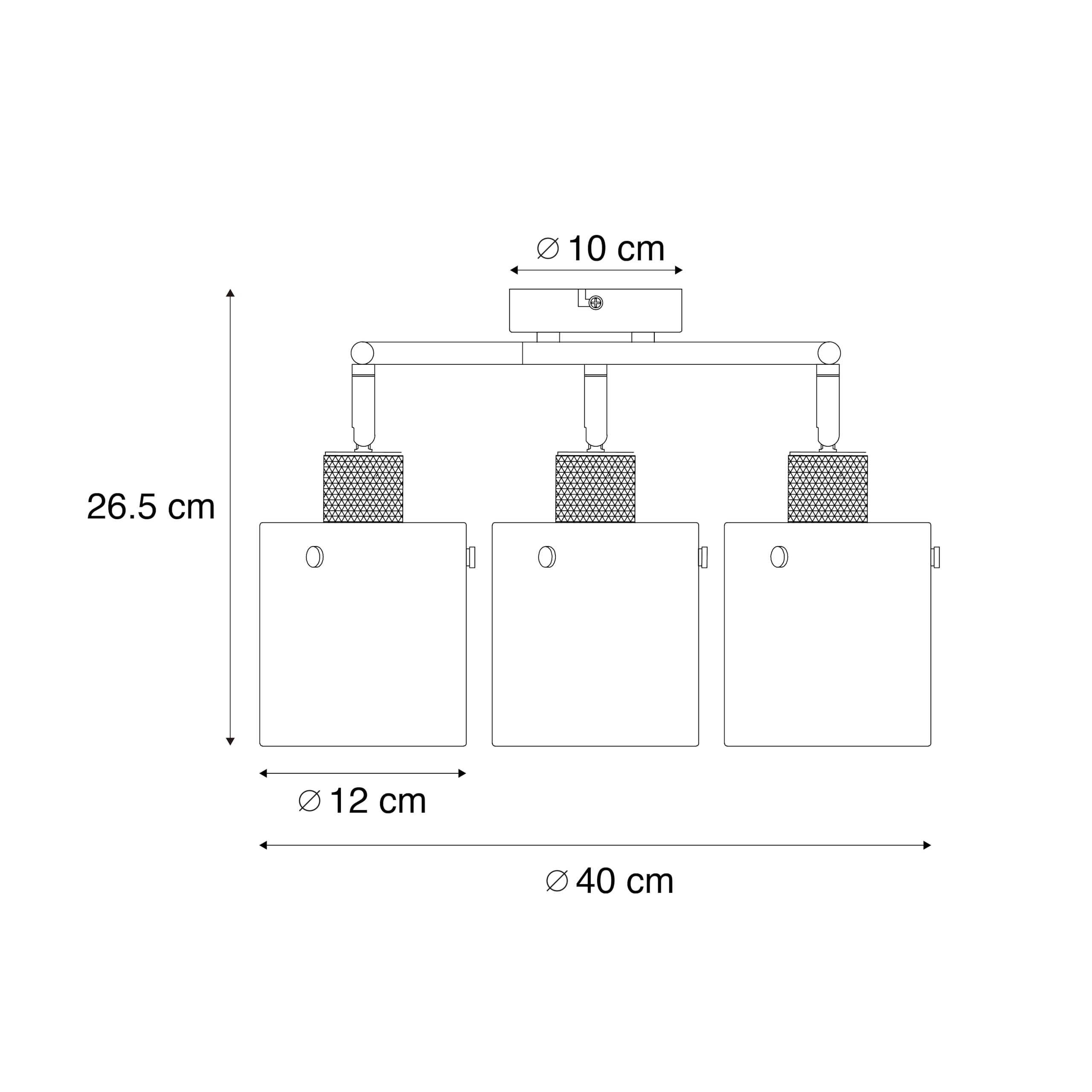 Qazqa faretto orientabile 3 luci nero 40cm Domo
