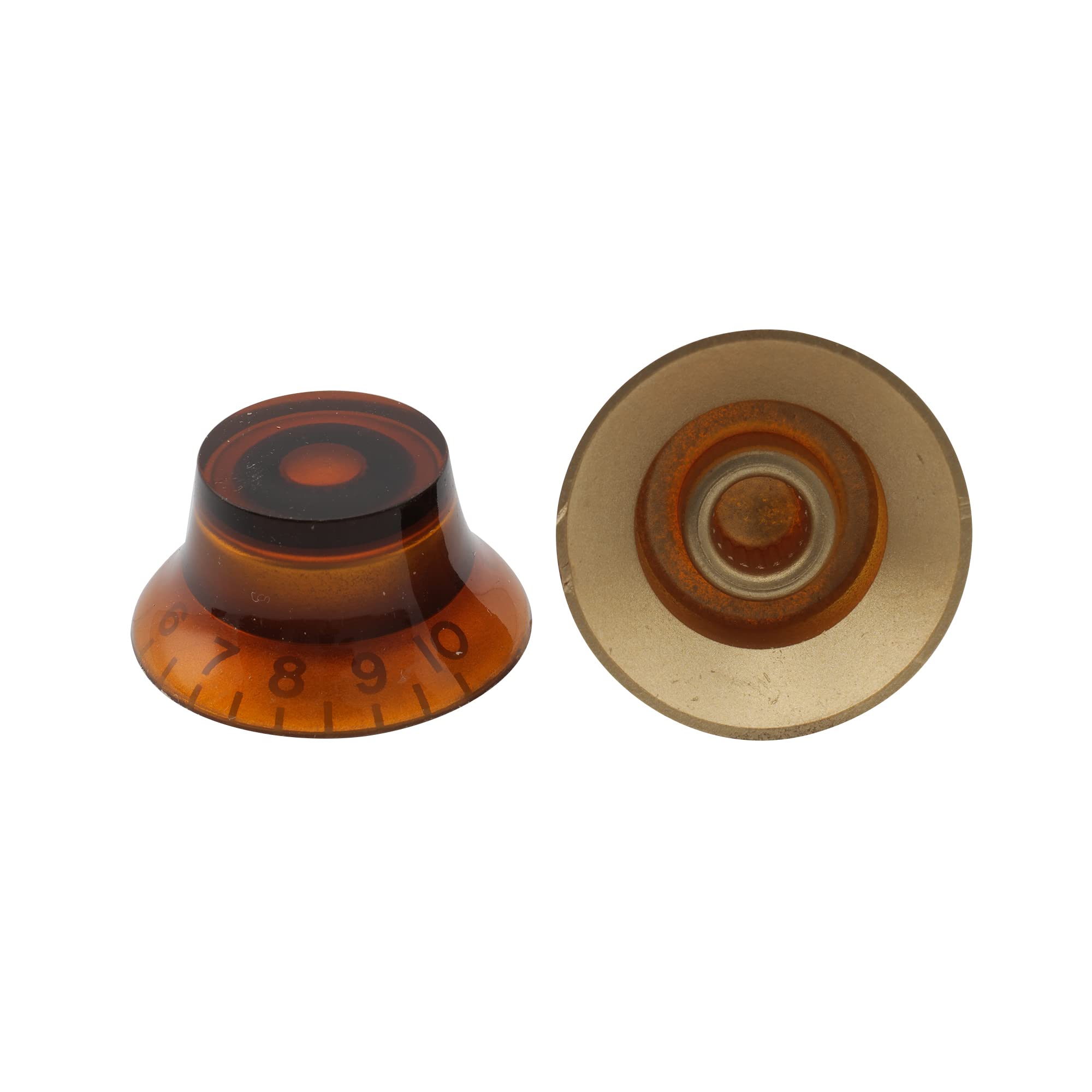 Musiclily Metryczna 6mm Gałka Potencjometru LP Top Hat Bell Knobs do Gitary Elektrycznej Typ Epiphone Les Paul, Burszt.ynowy z Czarną Cyfrą (4 szt.)