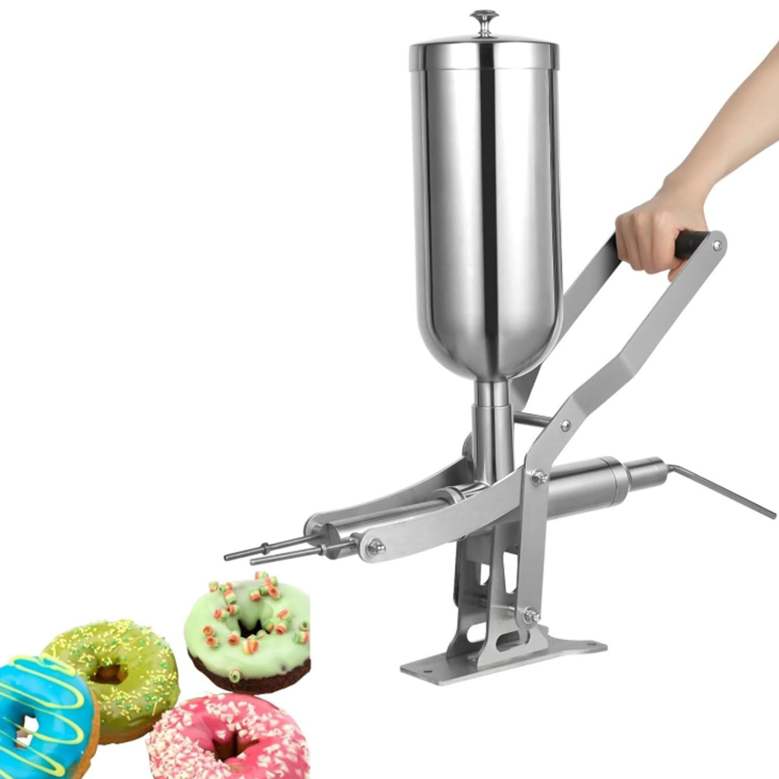 piudoiliy Latin Fruit Churro Jam Filling Machine Manual Cream Jam Operated Donuts Dessert Filler Filling Machine for Commercial