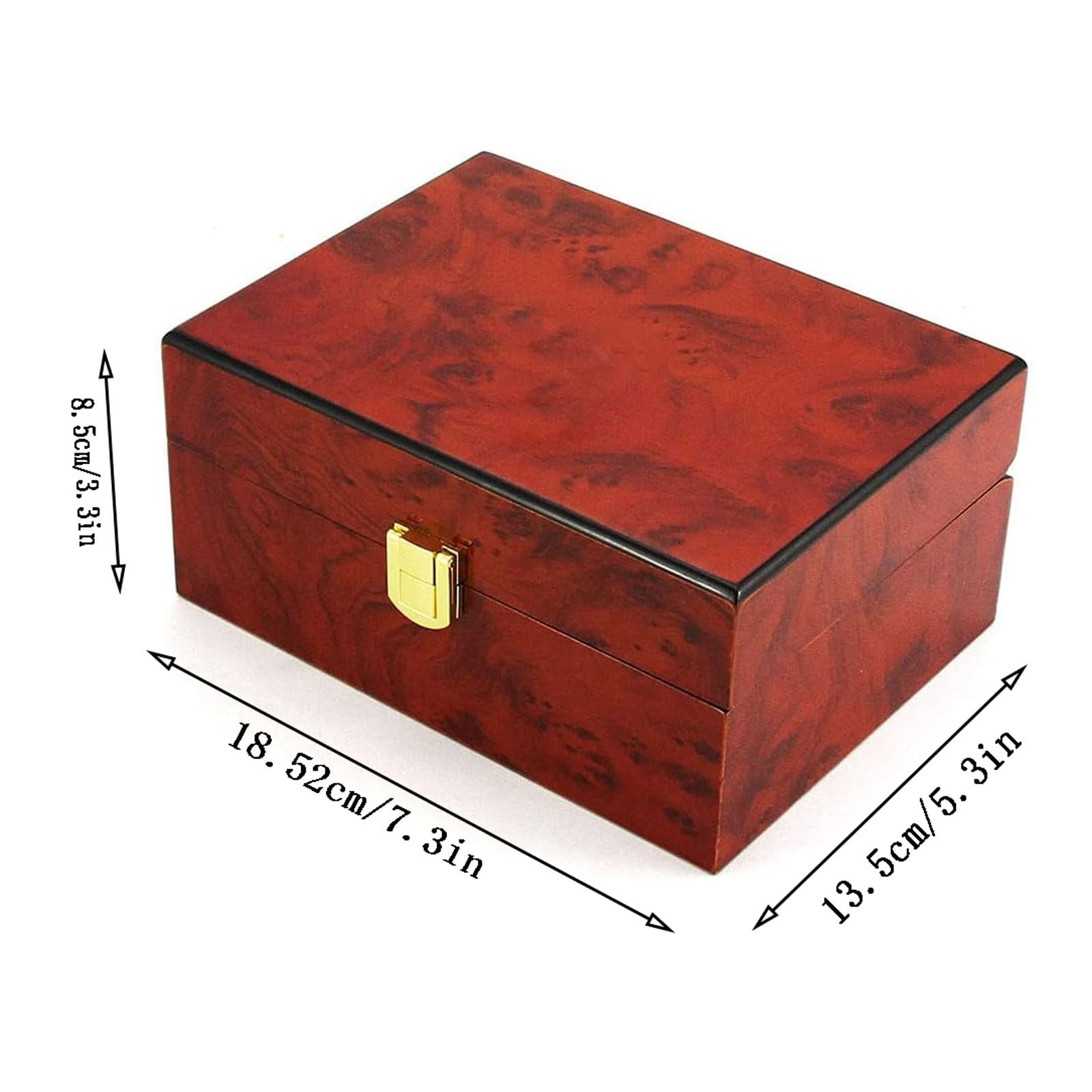 18,5 cm duże pudełko na zegarki z drewna w stylu vintage, witryna na biżuterię dla mężczyzn i kobiet, pudełko prezentowe