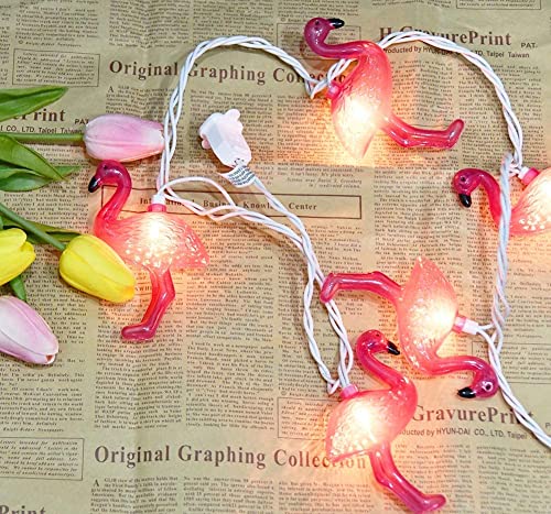 Abeja 8.5Ft String Lights Flamingo Lights Outdoor Party Lights 120V Patio String Lights Pink Flamingo String Lights Fun Lights For Bedroom Home Birthday String Lights 1 Pack Of 10 Bulbs, 0.84W, White #TOP2