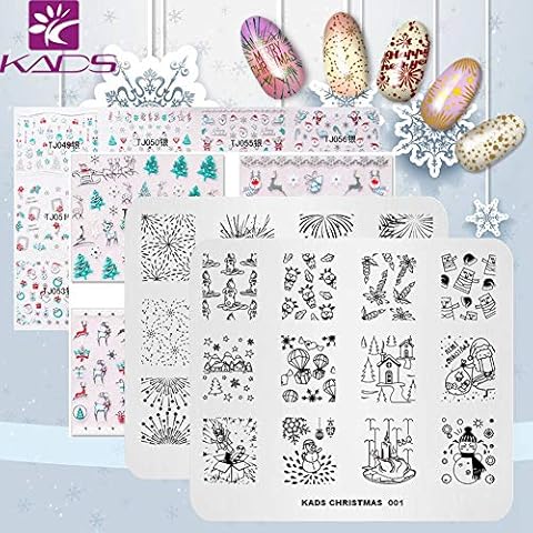 KADS Christmas Nail Stamping Plates and Stickers Cover