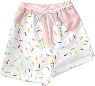 Bañador para niños y jóvenes, bañador de doble capa para niños con cordón, estampado de hielo, cómodo traje de baño de playa para niños, jóvenes, natación activa, surf, traje de baño para niños