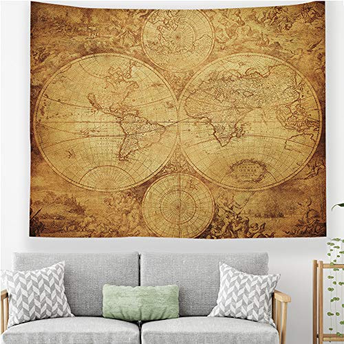 Longhui - Tapiz de mapa del mundo, impresión digital (21372,100 x 70 cm) Cover