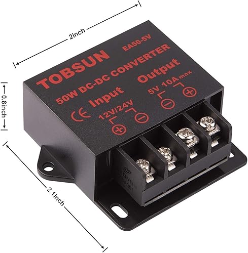 Miniatura 10 de Convertidor de 12 V a 5 V - iGreely DC 12V 24V a 5V 10A Adaptador de convertidor reductor de voltaje CC Regulador de fuentes de alimentación Módulo