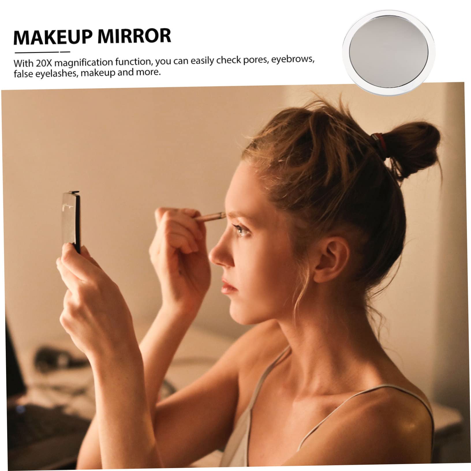 MAGICLULU 4 Pezzi Specchio Ingranditore Portatile Con Tazza Ingrandimento 20x Per Il Trucco Da Donna Specchio Compatto Per Il Trucco Per Uso Quotidiano