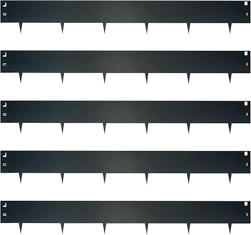 ITeVe.GD 5 bordes de acero para césped, bordes metálicos para paisaje, borde de jardín de 5 x 39 pulgadas, borde flexible de paisaje de 16.25 pies