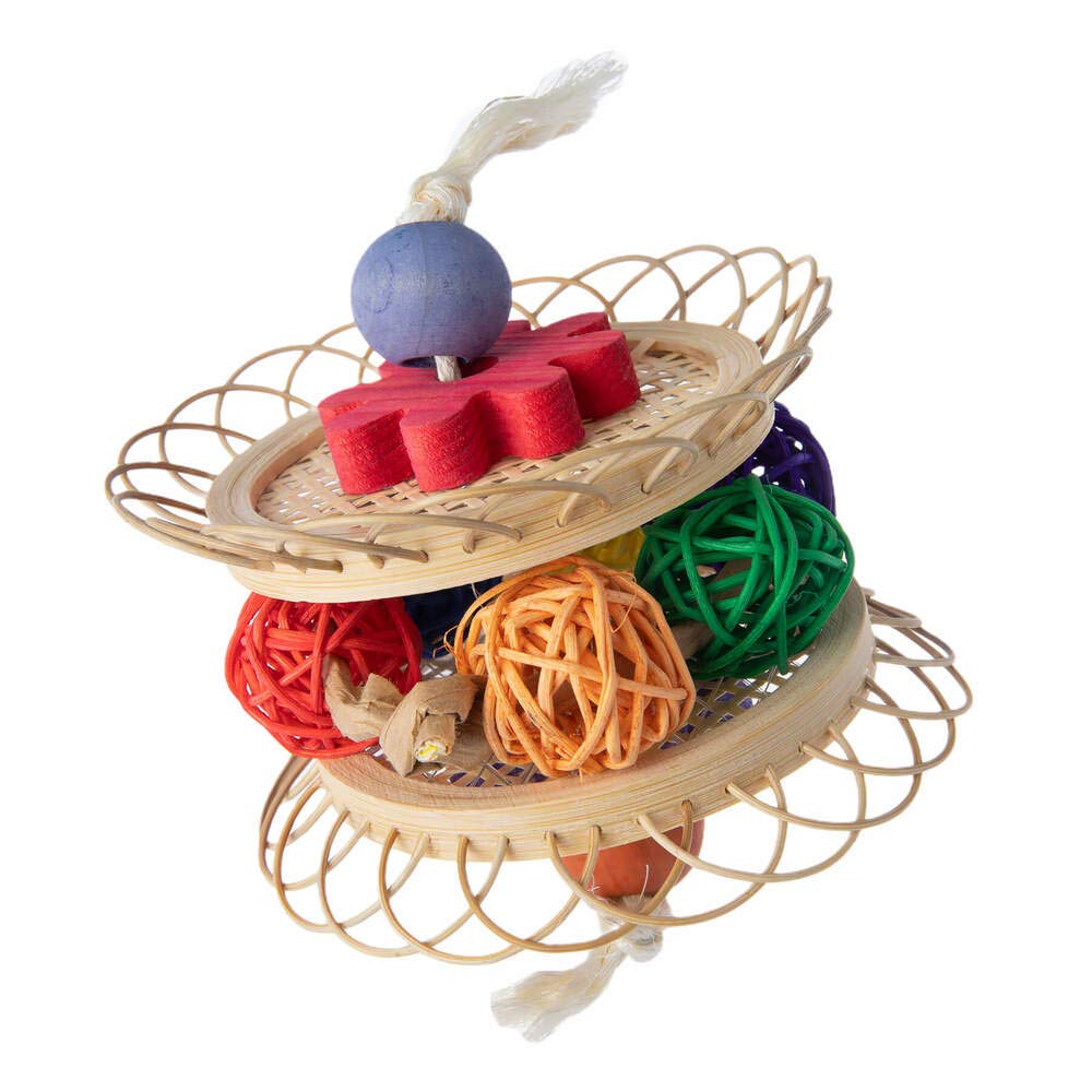 Colourful Munch Woven Vine Chew Balls - Foot Parrot Toy - Pack of 4 — view 10