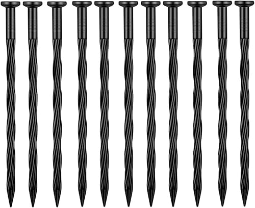 GRANDAN Estacas de plástico para bordes 25 puntas de anclaje de nailon en espiral de 8 pulgadas para bordes de pavimentadora, barreras de malezas,