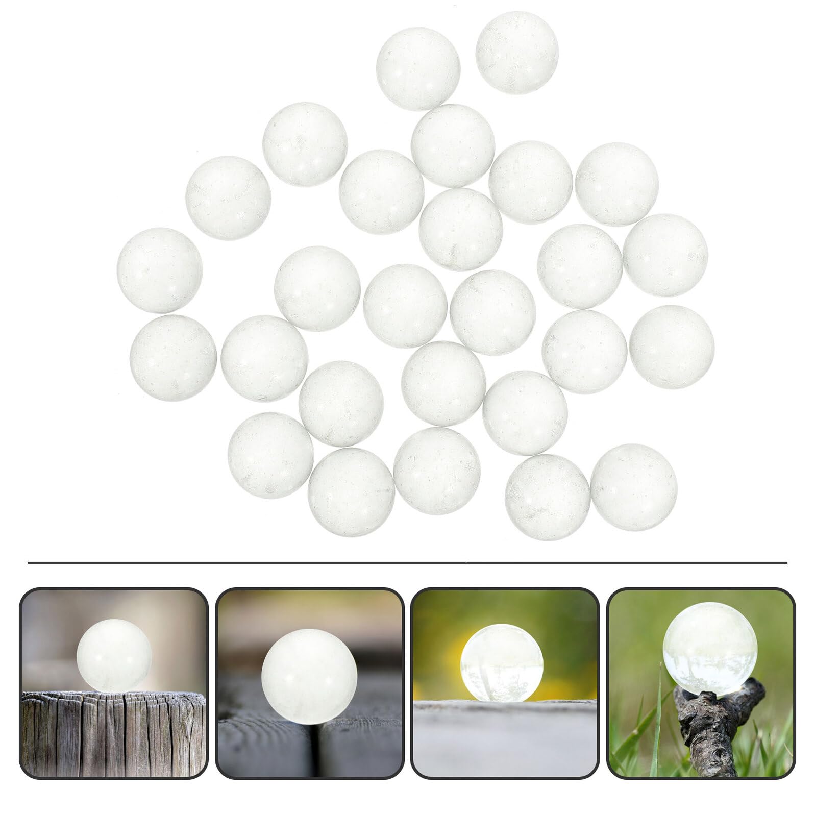 180 Pièces Boules Verre Transparent Perles Décoratives Claires pour Vase Aquarium Billard Bille Rebonds Ornements de Décoration