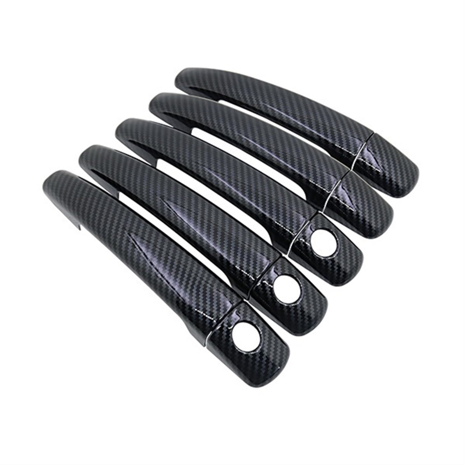 Qunfd 5Handle 3 Keyhole Carbon Fiber Door Handle Cover Fit For Citroen Jumpy 2 2007 2008 2009 2010 2011 2012 2013 2014 2015 2016 Car Accessories Stickers(5Handle 3 Keyhole)