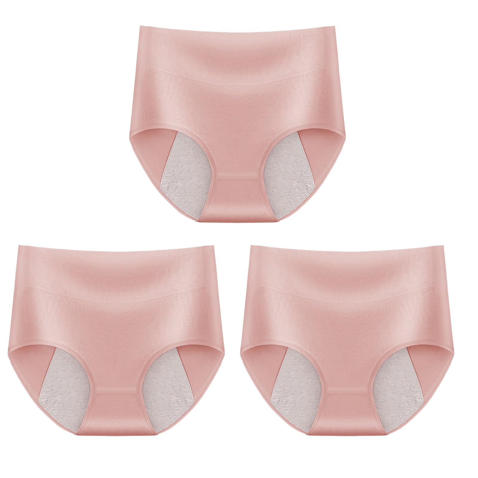 Mujeres Sólido Bragas Cómodo Tallas Grandes Ropa Interior Cintura Alta No Show Slips Sin Costuras Calzoncillos Pack 2/3/4